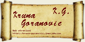 Kruna Goranović vizit kartica